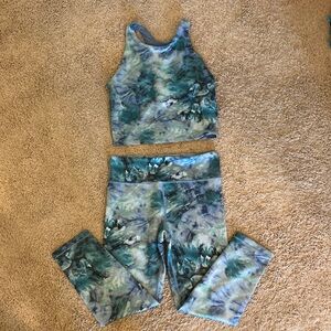 Athleta girl chit chat capris and long line racerback with pads girls xxl 16 new